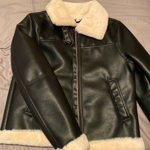 HM leather (faux) cozy jacket